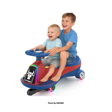 ANPABO 12V Electric Wiggle Car for Kids with LED Lights & Music-red