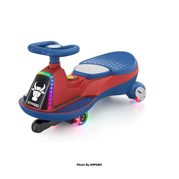 ANPABO 6V Electric Wiggle Car for Kids with LED Lights & Music-red