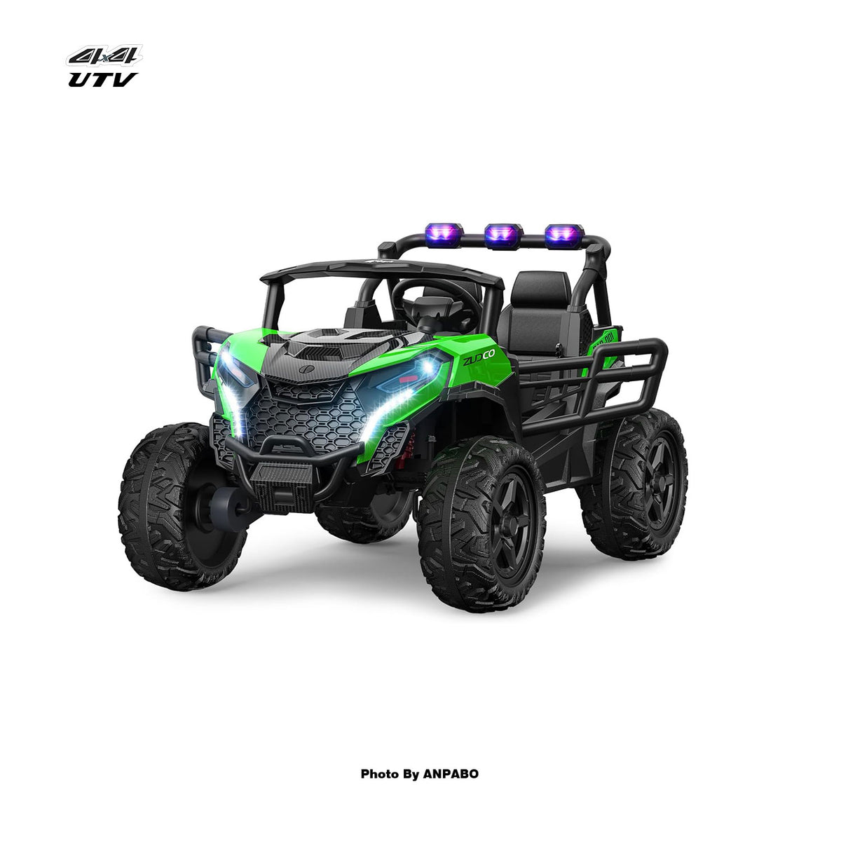 24V 4x200W 2-Seater Ride-On Truck | 4WD, EVA Tires, Remot-green