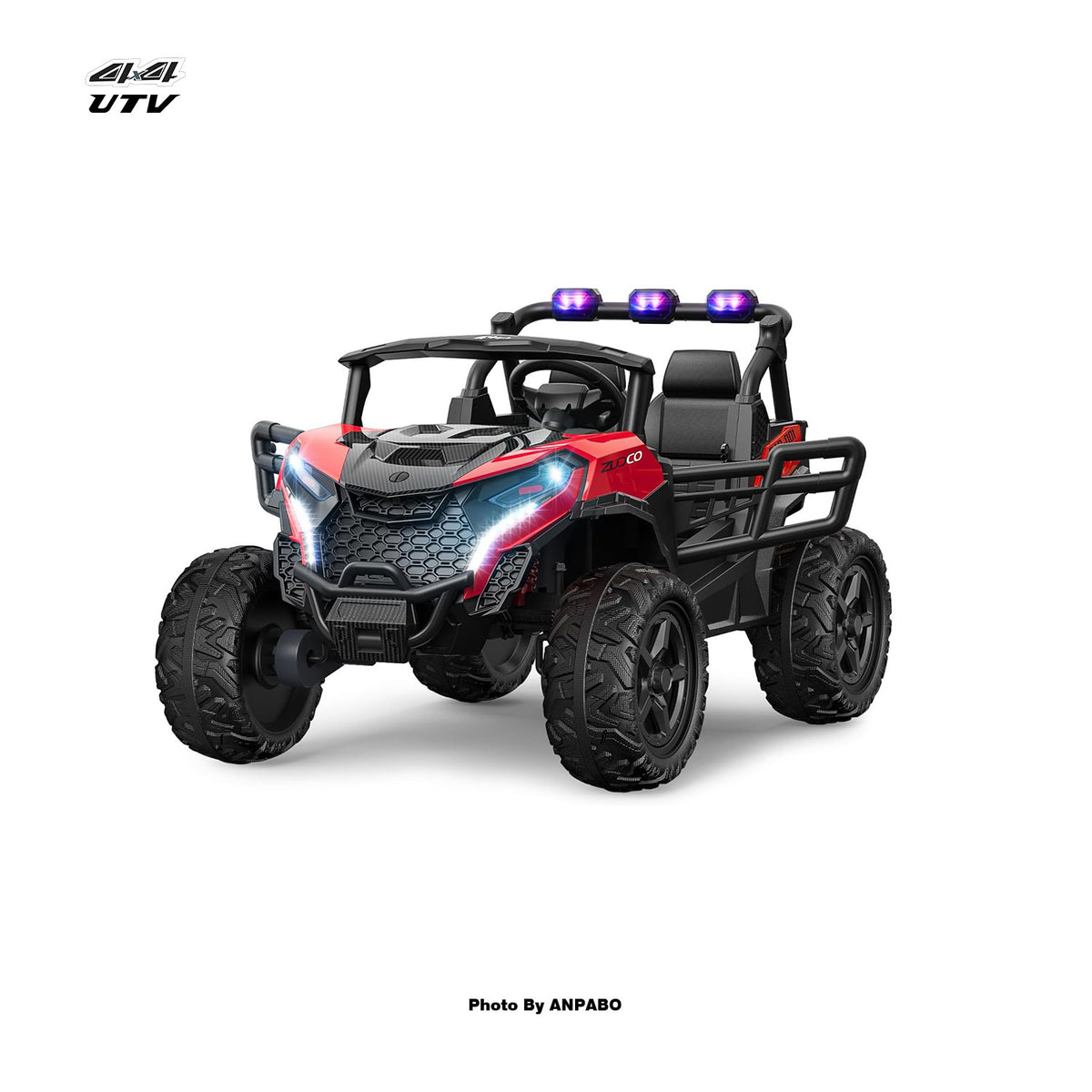 24V 4x200W 2-Seater Ride-On Truck | 4WD, EVA Tires, Remot-red
