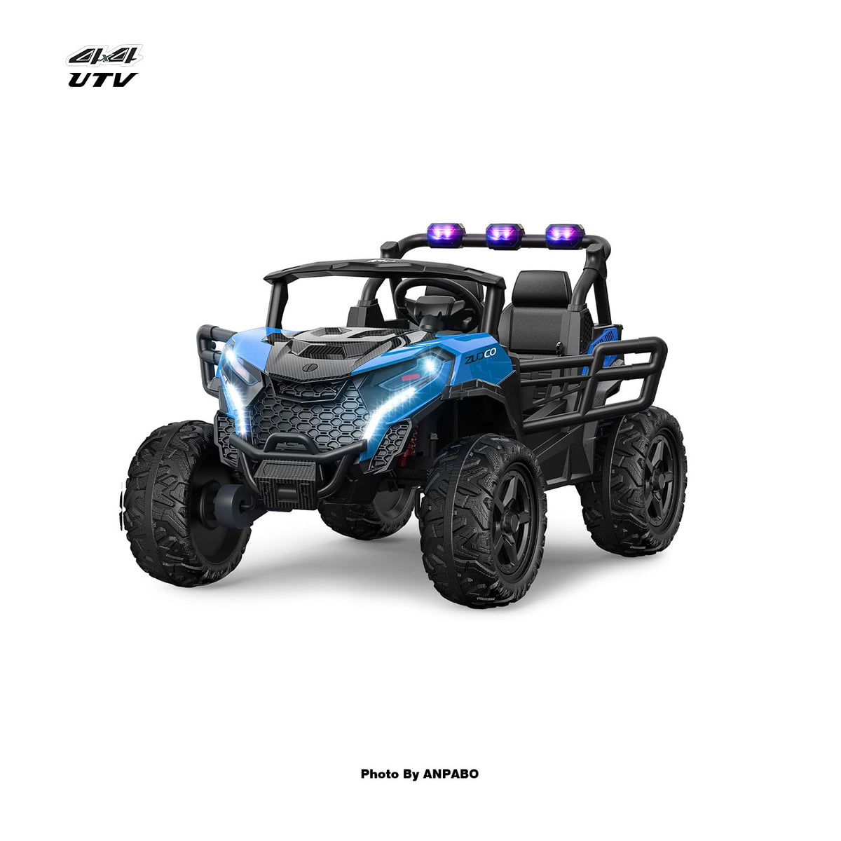 24V 4x200W 2-Seater Ride-On Truck | 4WD, EVA Tires, Remot-blue