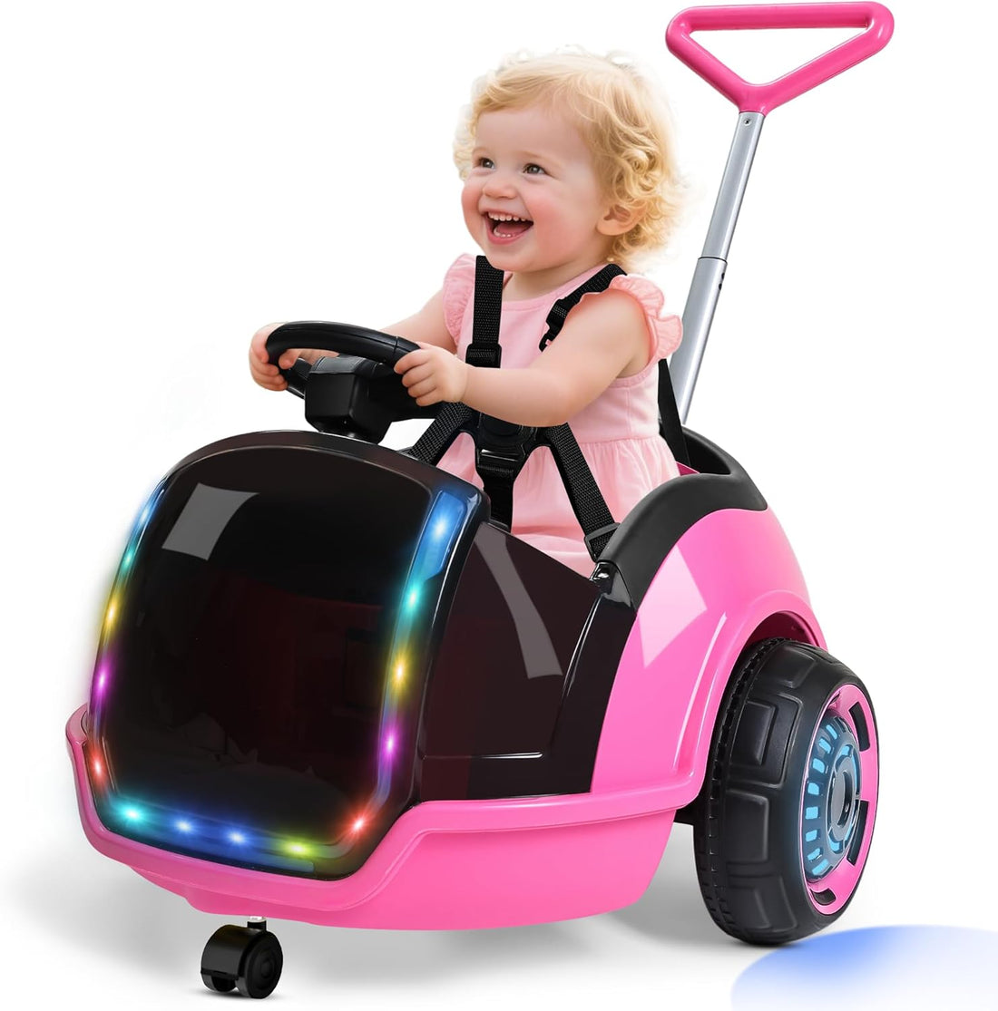 12V 3-In-1 Ride On Car Designed to Grow With Your Child-pink