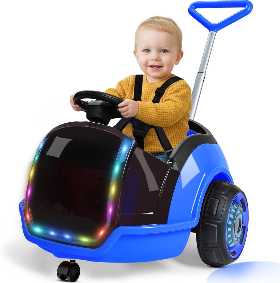 12V 3-In-1 Ride On Car Designed to Grow With Your Child-blue