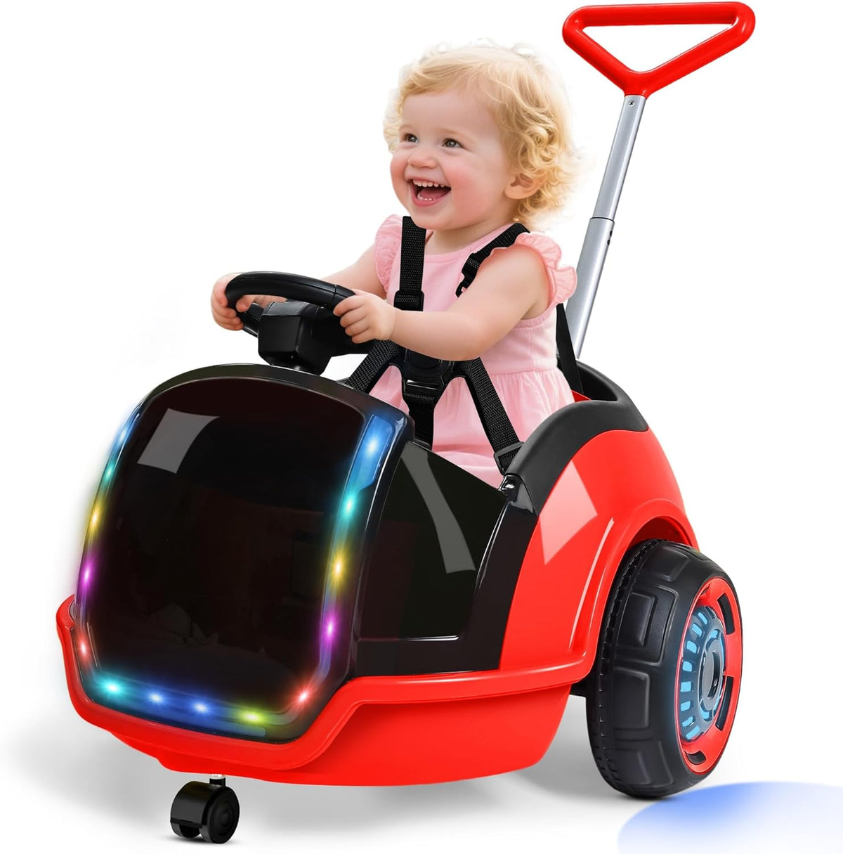 12V 3-In-1 Ride On Car Designed to Grow With Your Child-red