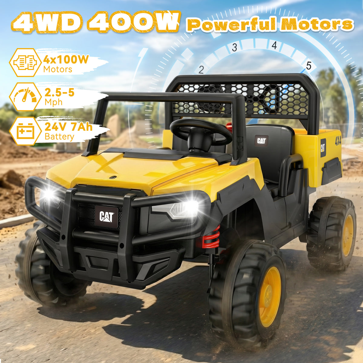 24V ANPABO Licensed Caterpillar Ride On Dump Truck with Remote Control