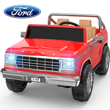 24V Classic Ford Bronco: White Retro Legend, Ready for Dual Adventures-red