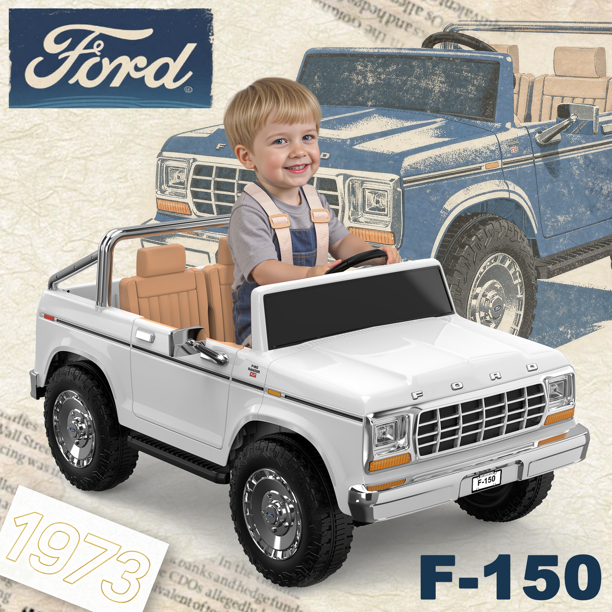 24V Classic Ford Bronco Licensed Kids Ride-on