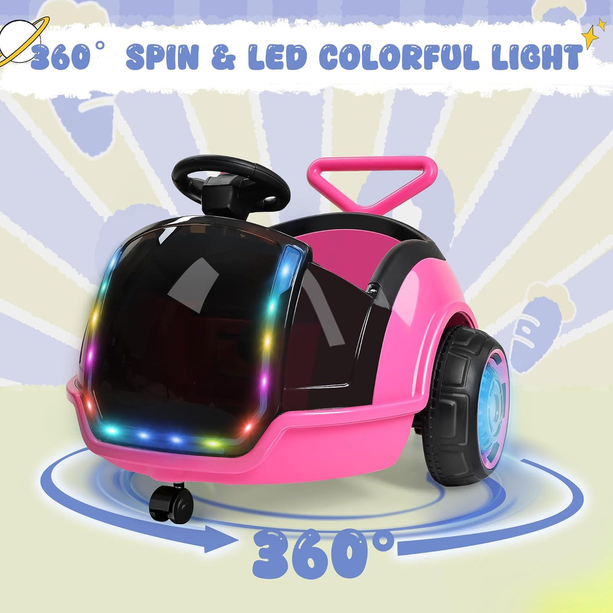 12V 3-In-1 Ride On Car Designed to Grow With Your Child-pink