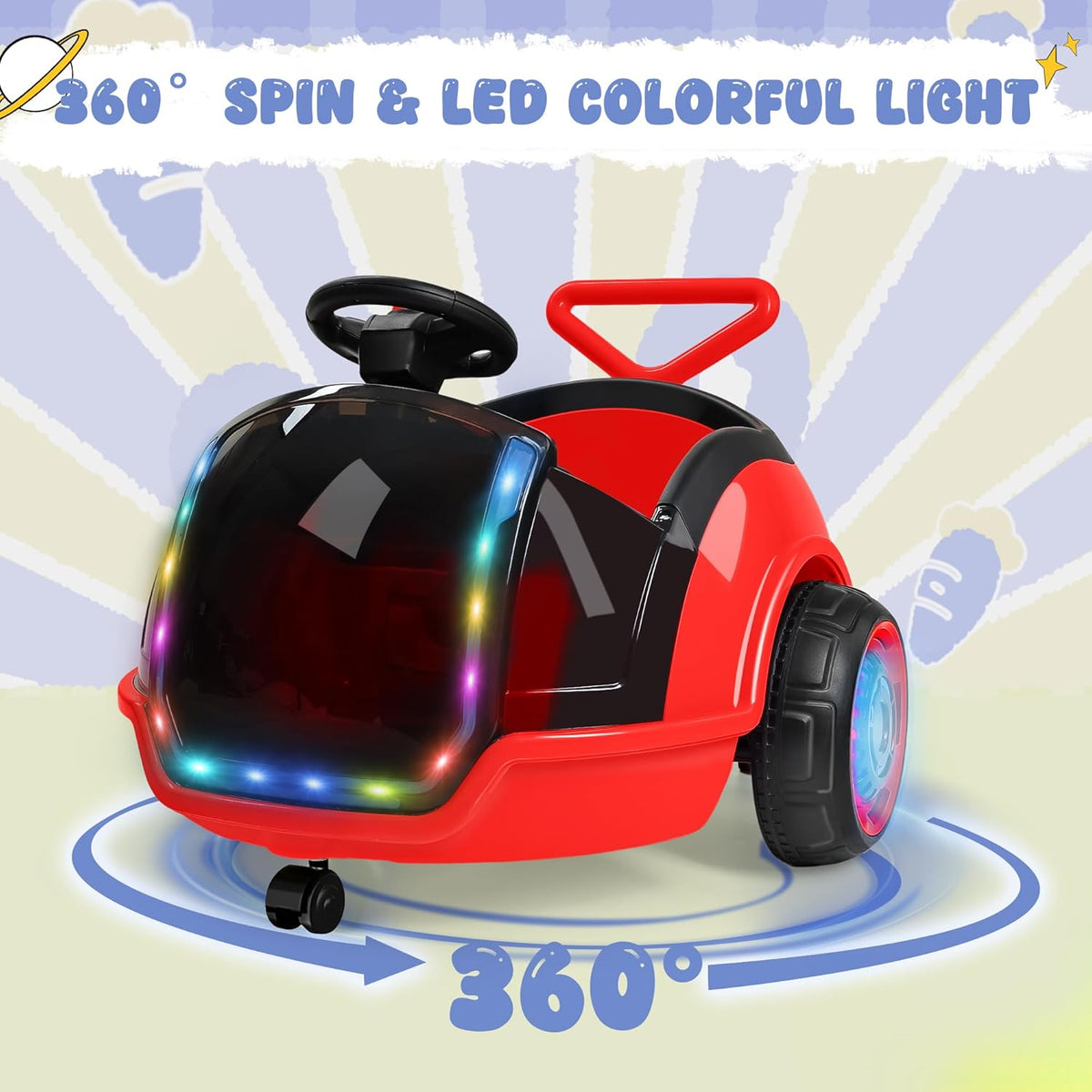 12V 3-In-1 Ride On Car Designed to Grow With Your Child-red