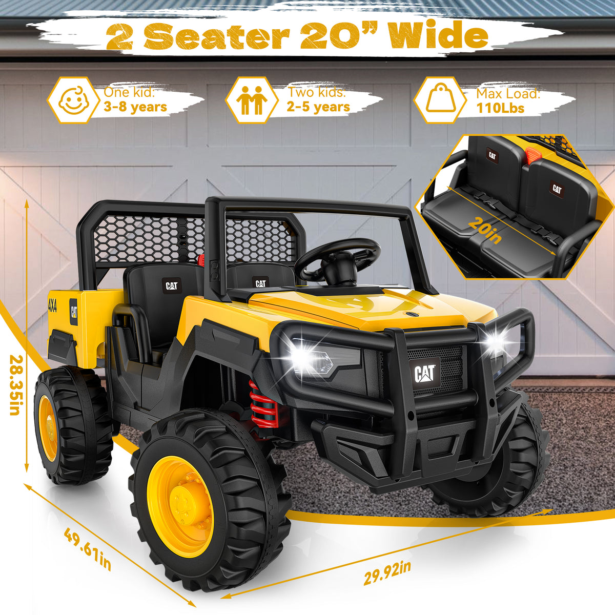 24V ANPABO Licensed Caterpillar Ride On Dump Truck with Remote Control