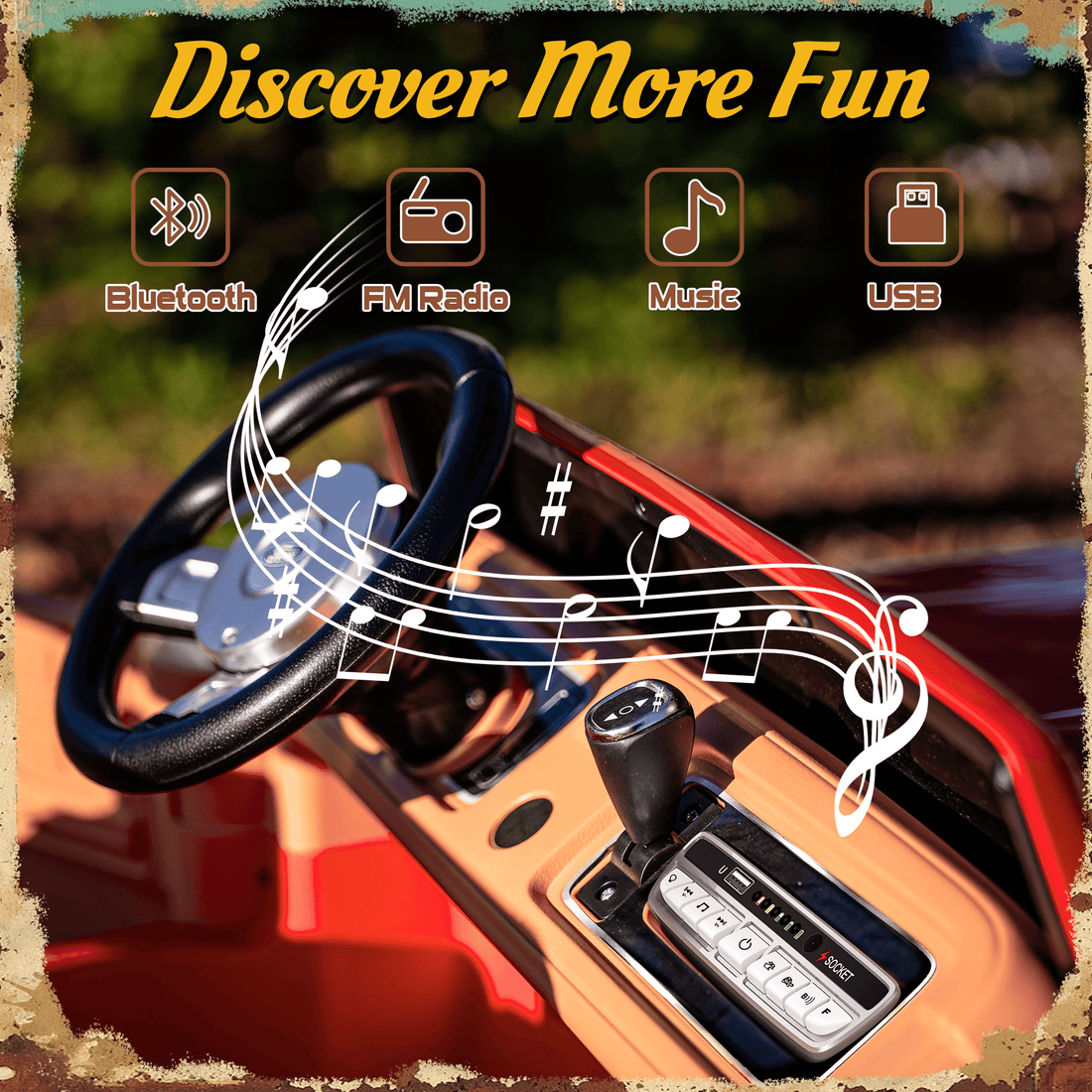 24V Classic Ford Bronco: White Retro Legend, Ready for Dual Adventures-red